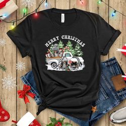 merry christmas t-shirt, christmas truck top, funny christmas, cozy winter tee, merry xmas shirt, santa tee, gift for xm