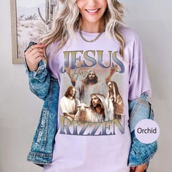 jesus has rizzen vintage bootleg shirt, he is rizzen sweatshirt, funny t shirt, funny easter jesus t-shirt, funny jesus