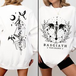 ba war college 2-sided sweatshirt, fourth wing shirt, dragon rider shirt, fourth wing hoodie