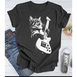 cat playing guitar shirt a funny guitar cat t-shirt per, 90
