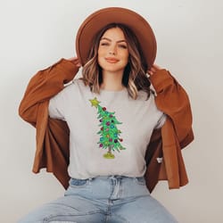 christmas tree t-shirt, xmas shirt, holiday shirt, christmas shirt, vacation shirt, cute graphic tee, snow shirt, winter