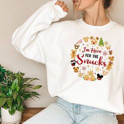 disney snacks sweatshirt, disneyworld t-shirt, cookie sweatshirt, mickey mouse, holiday sweater, gingerbread cookies, he