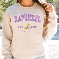 rapunzel disney princess sweatshirt, disney character sweater disneyland trip family hoodie, disney princess crewneck -