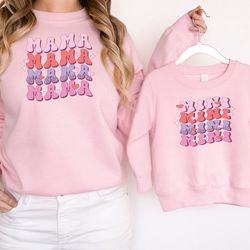 mama and mini matching sweatshirt valentine's day sweatshirt heart valentines shirt matching mother daughter shirt valen