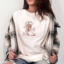 christmas cowgirl boots cowboy christmas cowboy boot cowgirl christmas santa hat western santa midwest shirt