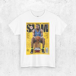 russell westbrook shirt, oklahoma city thunder "okc" magazine cover t-shirt, unisex sports tee, vintage retro basketball