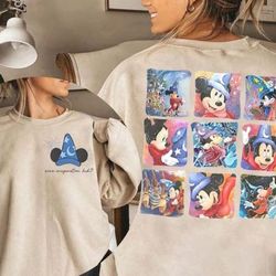 2-sided mickey fantasia sorcerer shirt | retro isney fantasia t-shirt | vintage walt disney world tee | disneyland famil