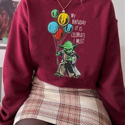 Retro Yoda Master Shirt | My Birthday It Is Celebrate I Must Tshirt | Star Wars Fan Birthday Party Tee | Disneyland Trip
