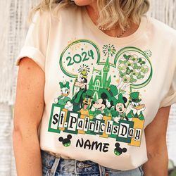 Custom Name Mickey & Friends Shamrock St Patrick'S Day Shirt | Personalized Disney Shamrock T-Shirt | St Patty'S Tee | D