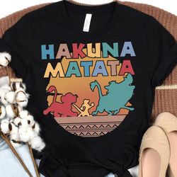 Vintage The Lion King Hakuna Matata Sunset Shirt | Disney Timon Simba Pumbaa T-shirt | Disneyland Family Trip Tee Disney
