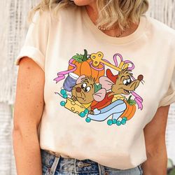Retro Cute Jaq And Gus Mouse Shirt | Funny Cinderella Disney T-shirt | Magic Kingdom Tee Disney Outfits | Walt Disney Wo