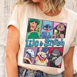 Vintage Disney Lilo And Stitch Characters Sweatshirt | Magic Kingdom Holiday T-shirt | Disney Family Matching Tee | Disn