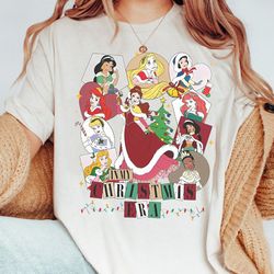 Retro Disney Princess Christmas Era Sweatshirt | Disney Christmas Princess T-shirt | Princess Christmas Era Tee | Disney