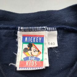 disney mickey mouse vintage shirt boy girl 9-10 years 1990s retro navy blue
