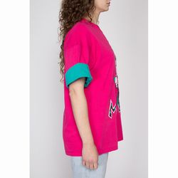 xl 90s hot pink minnie mouse tee | vintage disney cartoon oversize cuffed t shirt