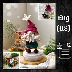 PDF Crochet Pattern Easter Cute Gnome and Chicken