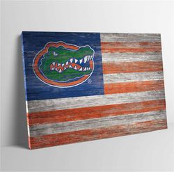 ncaa florida gators, ncaa flag print, ncaa sport print, wooden texture print, frame art print , wall art, home deco, can