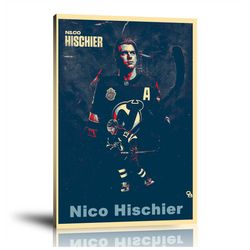 nico hischier, new jersey devils, nhl sports prints, pop art prints, wall art, home decor art, sports player prints, mod
