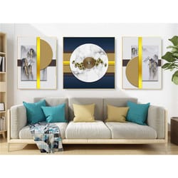 geometric abstract golden landscape prints, abstract wall art, home decor art, light luxury printing art, canvas print,