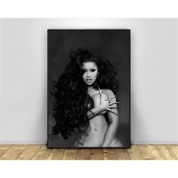 cardi b music singer canvas poster wall art decor home decor frameless
