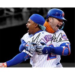 pete alonso francisco lindor signed photo autograph print poster wall art home decor