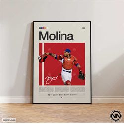 yadier molina poster, st. louis cardinals, baseball prints, sports poster, baseball player gift, baseball wall art, spor