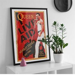 queen poster, freddie mercury poster, queen band music canvas wall art print, bohemian rhapsody
