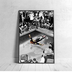 daniel ricciardo poster print - red bull canvas wall art - monaco gp pool jump poster - formula 1 f1 wall art