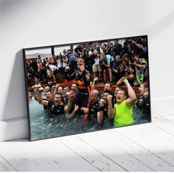 daniel ricciardo poster - formula 1 red bull racing, f1 monaco gp canvas wall art print - gift idea for him