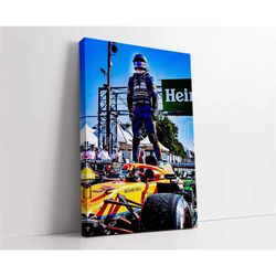 daniel ricciardo poster - mclaren monza italia 2021 race win celebration canvas wall art - motorsport decor