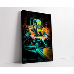 lando norris poster, mclaren rising star canvas wall art, gift idea for f1 fan