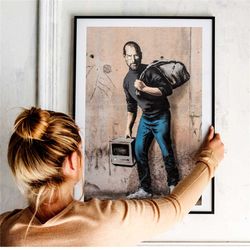 steve jobs poster print, banksy street grafiti, think different canvas wall art print