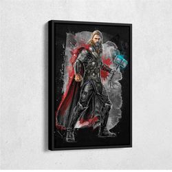 thor poster marvel comics art canvas wall art print home decor framed poster gift for kids