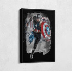 captain america poster marvel comics art canvas wall art print home decor framed poster gift for kids