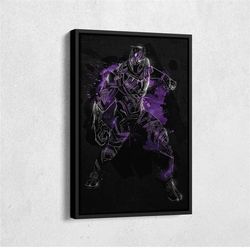 black panther poster marvel comics art canvas wall art print home decor framed poster gift for kids