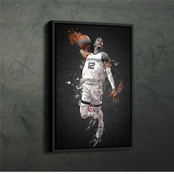 ja morant art dunk memphis grizzlies nba wall art home decor hand made poster canvas print