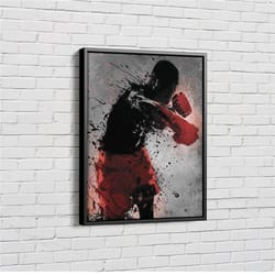 miky tyson splash art poster boxing canvas unique design wall art print hand made ready to hang custom design