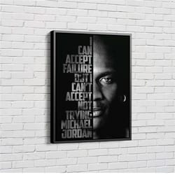 michael jordan basketball qoutes canvas unique design wall art print hand made ready to hang custom design