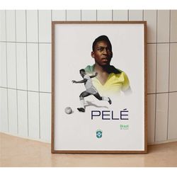 pele poster | pele the king | brasil poster | pele brazil | pele | vintage aesthetic poster | digital download!