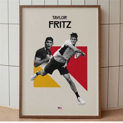 taylor fritz | taylor fritz poster | taylor fritz art print | tennis poster | minimalist design | american tennis player