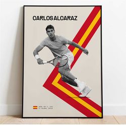 carlos alcaraz | retro inspired design | alcaraz poster | tennis poster | alcaraz tennis poster | carlitos alcaraz | dig