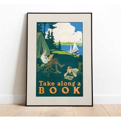 camping poster | camping wall art | vintage camping poster | hiking poster | book lovers poster| national state parks |
