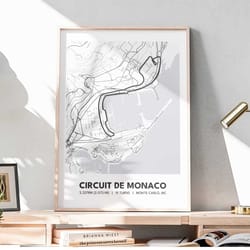 monaco grand prix circuit poster, f1 circuit poster, formula 1 grand prix poster, formula 1 wall art, f1 gift, formula 1