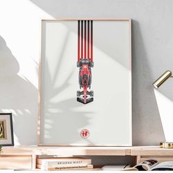 minimalist alfa romeo f1 poster, formula 1 gift, minimalist f1 art, formula 1 poster, f1 digital print, alfa romeo formu