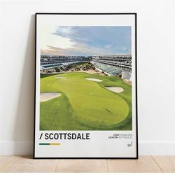 tpc scottsdale poster, wm phoenix open poster, minimalist sports poster, office wall art, golf wall art, golf course pri