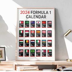 2024 formula 1 calendar, formula 1 circuits, formula 1 gift, f1 wall art, formula 1 poster, new f1 calendar