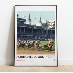 churchill downs poster, kentucky derby poster, horse racing decor, office wall art, kentucky derby decor, horse racing g