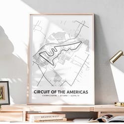 circuit of the americas race track poster, united states grand prix, formula 1 grand prix poster, formula 1 wall art, f1
