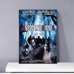 resident evil 4 2024 movie poster druck pvc package waterproof canvas wall art gift home poster, halloween gift