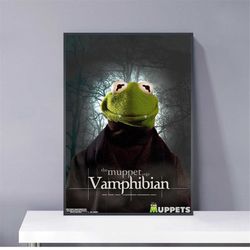 the muppets kermit frog poster pvc package waterproof canvas wall art gift home poster, halloween gift